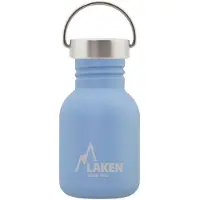 Laken RVS fles 0,35L Basic Steel Bottle Lichtblauw - Steel Cap - - roestvrij staal - waterfles - drinkfles
