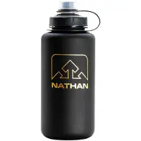 Nathan BigShot 1L - Drinkfles Black / Black / Gold Frosted Foil Logo Unieke maat