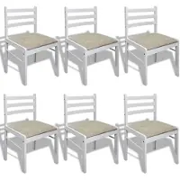 vidaXL Eetkamerstoelen vierkant hout wit 6 st online kopen