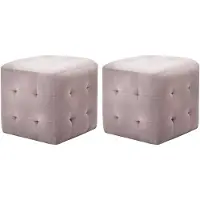 vidaXL Nachtkastjes 2 st 30x30x30 cm fluweel roze