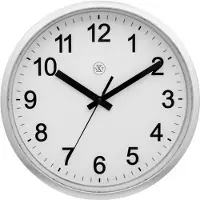 Nextime Wandklok nXt Robust, zilverkleurig, Ø 25,5 cm