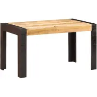 vidaXL Eettafel 140x70x76 cm massief ruw mangohout