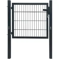 vidaXL 2D Hekpoort (Enkel) Antracietgrijs 100x80 cm