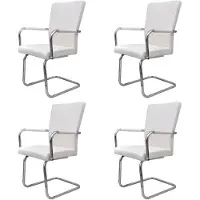 vidaXL Eetkamerstoelen modern design kunstleer wit 4 st online kopen