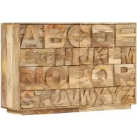 vidaXL Alfabetkast met 6 lades 120x35x79 cm massief mangohout