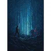 Overig Fotobehang Star Wars Wood Fight - Blauw - 2,80m X 200cm