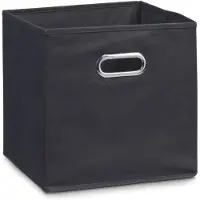 Zeller Set van 3x stuks zwarte opbergmandjes kinderkamer 28 x 28 cm - Opbergmanden