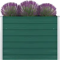 vidaXL Verhoogde plantenbak, 100 x 100 x 77 cm, verzinkt staal, groen