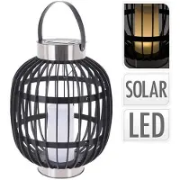 Progarden Led Solar Lantaarn Kaars Zwart - 35 x 44 cm
