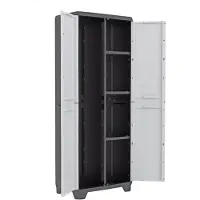 Keter Linear Utility Opbergkast - 68x173x39 cm - 3 halve planken - Grijs/Zwart