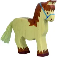 Holztiger Boerderij - Trekpaard - 15X3X16Cm - Houten Figuur - Handgemaakt
