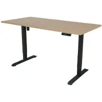 Sedero Elektrisch verstelbaar bureau - 180x80 cm - Single motor - Zwart / Eiken