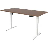 Sedero Elektrisch verstelbaar bureau - 140x80 cm - Single motor - Wit / Donker eiken