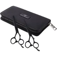 Olivia Garden SilkCut Matt Black Set HS 5,75 Zoll und Modellierschere 6,0 Zoll