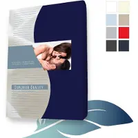 24-Bedding - Jersey Topper Hoeslaken - Topdek Hoeslaken Jersey - Extra zacht - 97% katoen - 3% Elastaan - 120x220 cm - Marine - 5 t/m 15 cm hoogte.