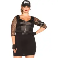 Leg avenue Politie & Detective Kostuum Swat Arrestatieteam Jurk Plus Size Vrouw XL / XXL Carnaval kostuum Verkleedkleding