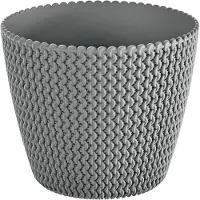 Prosperplast Plantenpot/bloempot Splofy - steengrijs - kunststof - D19 x H16 cm - binnen/buiten - stijlvol
