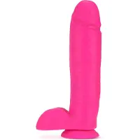 Blush Novelties Blush Neo elite 10inch Cock met Balls Neon Dildo - Roze - 27.5 cm