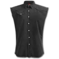 Spiral - Gothic Bodywarmer - Solid Black - XL tot 4XL - voor Mannen - zwart - Maat XXL