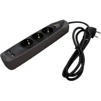 Relectric stekkerdoos 1,5 mtr 3-voudig 2x USB - RELEC492220