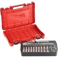 Milwaukee 4932471864 Metrische 1/2 Ratel + 28-delige Doppenset