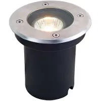 LUCANDE grondspot inbouwlamp Ava, Ø 12 cm, rond, IP67, GU10 Ava , dimbaar, alu / grijs / zink, Roestvrij staal, Modern