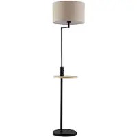 LINDBY Vloerlamp Zinia, zwart, Woon-/ Eetkamer, metaal, Modern, vloerlamp