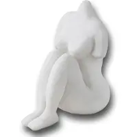 Mette Ditmer Art piece zittende vrouw 14 cm Off-white