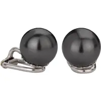 Traveller pareloorclip - met 10mm Swarovski Crystal parel grijs - #711110