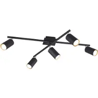 TRIO Plafondlamp Marley 5-lichts mat zwart