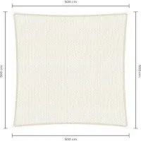 Sunfighters vierkant schaduwdoek - 5 x 5 m - Wit - Waterdoorlatend