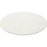 Muratap Basic rond shaggy vloerkleed creme hoogpolig- 160 cm rond