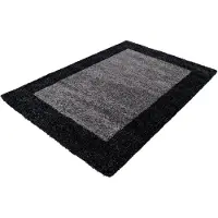 Muratap Basic shaggy kader vloerkleed / grijs hoogpolig- 100x200 cm