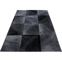Muratap Plus vloerkleed laagpolig tapijt woonkamer grijs / zwart- 120x170 cm