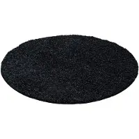 Muratap Basic rond shaggy vloerkleed antraciet hoogpolig- 200 cm rond