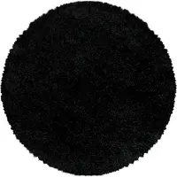 Muratap Monaco soft rond shaggy hoogpolig vloerkleed black- 160 cm rond