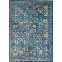 Muratap Picasso sarough vintage vloerkleed blauw laagpolig- 80x150 cm