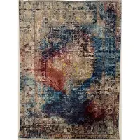 Muratap Picasso heriz vintage vloerkleed multi / blauw laagpolig- 300x400