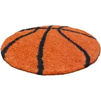 Muratap Fun basketbal kinderkamer rond vloerkleed hoogpolig 100 cm
