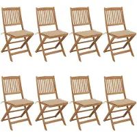 vidaXL Tuinstoelen 8 st inklapbaar met kussens massief acaciahout