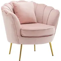 Lizzely Garden & Living Fauteuil zitbank 1 persoons stoel Belle velvet roze bankje