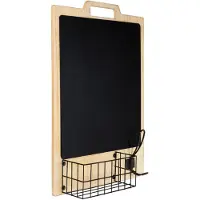 QUVIO krijtbord met mand en haakje - Voor aan wand - 33,5 x 50 cm