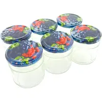 Benza Confituur pot Jampot Inmaakpot met schroefdeksel van 210 ml - 7 x 7 cm - 24 stuks
