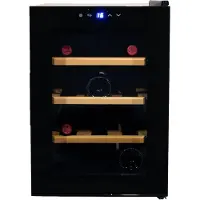 Vinata Wijnkoelkast Compact Met Zwarte Deur - 12 Flessen