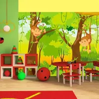 Artgeist Fotobehang – Behangpapier - Fotobehang - jungle - monkeys 200x154 -
