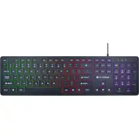 Silvergear Gaming Toetsenbord - Gaming Keyboard - QWERTY met LED - Platte Toetsen - Bedraad - Zwart