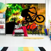 Artgeist Fotobehang – Behangpapier - Fotobehang - Bicycle Tricks 250x175 -