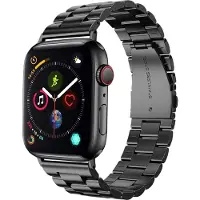 SmartphoneClip Metaal schakel zwart Bandje geschikt voor Apple Watch 42, 44, 45, & 49mm (alle generaties)