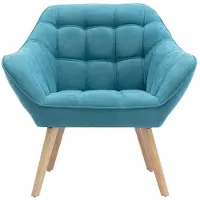 Vente-Unique.nl Fauteuil van stof CASERTA - Blauw
