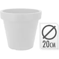 Brandplaza Bloempot EK | Brandplaza kunststof wit 20x20 cm bloempotten | NADUVI